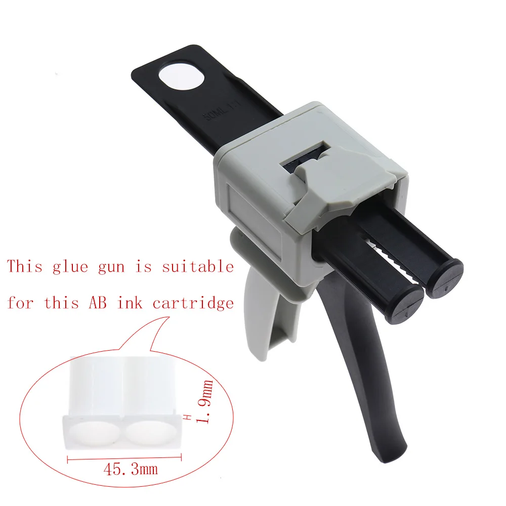 50ml Manual Caulking Gun Dispenser Two Component AB Epoxy Sealant Glue Gun1:1 2:1 4:1 Applicator Glue Adhensive Squeeze Mixed