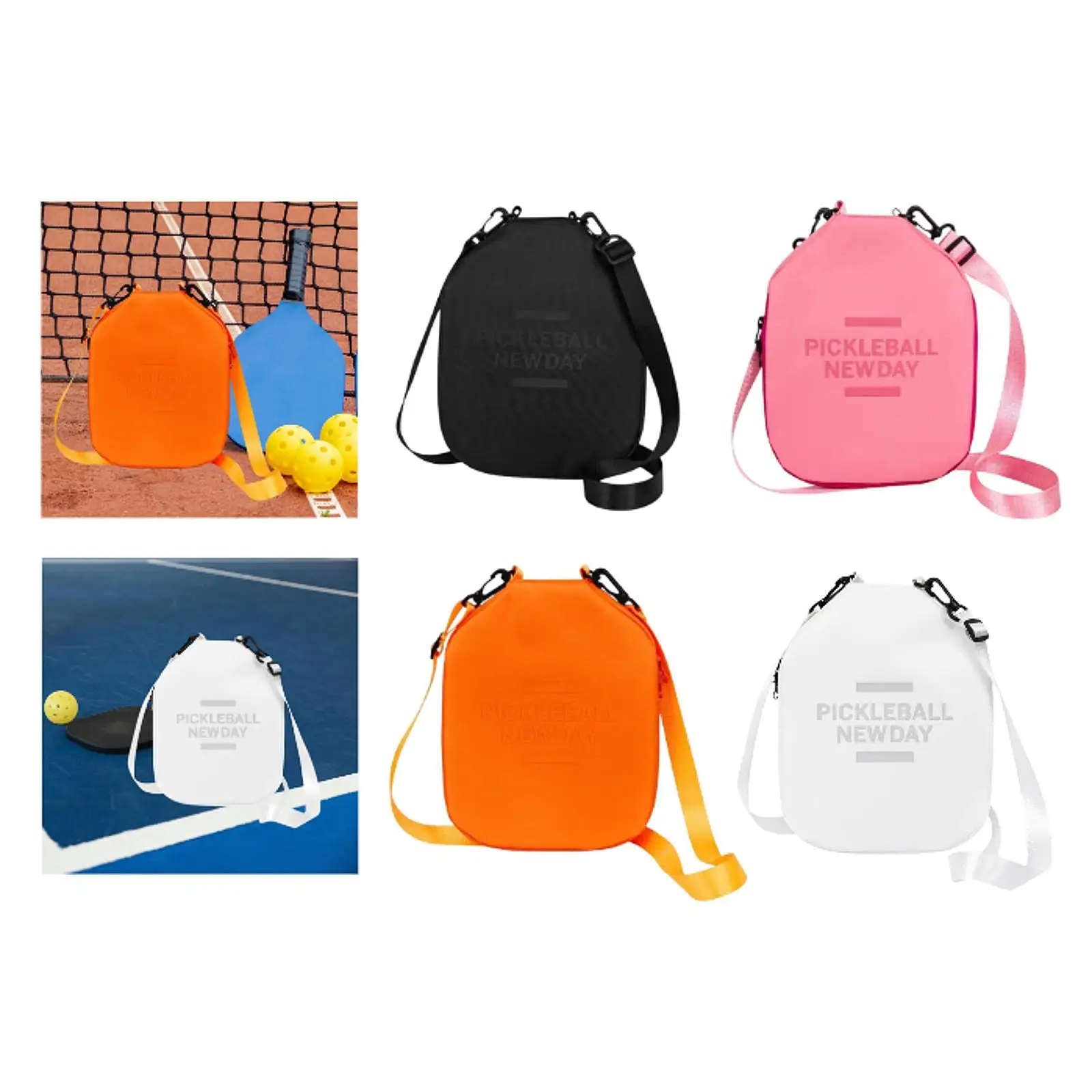 Pickleball Paddle Cover ที่วางแขนแร็กเก็ตแบบพกพาที่ถอดออกได้ปรับได้