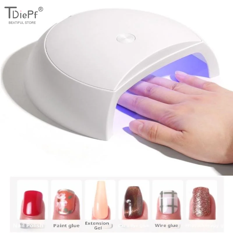

Мини-сушилка для ногтей, 60 Вт, портативная светодиодная УФ-лампа для маникюра, лампа для ногтей с 2 режимами синхронизации для сушки лака с USB-кабелем