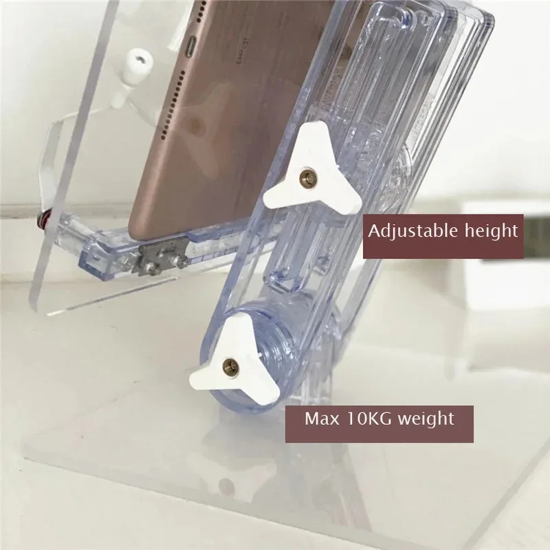 Tablet Stand Adjustable Transparent Acrylic Reading Book Holder 180 Degree Flat Bracket Support For MacBook iPad Desktop Holde