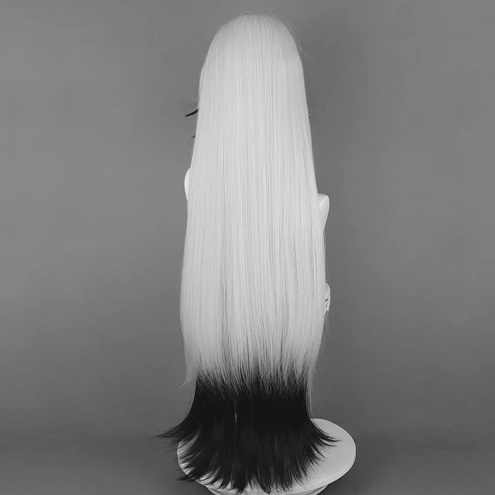 Honkai Star Rail Boothill Wig Synthetic Long Straight Ombre Grey White Black Galaxy Ranger Game Cosplay Wig for Daily Party