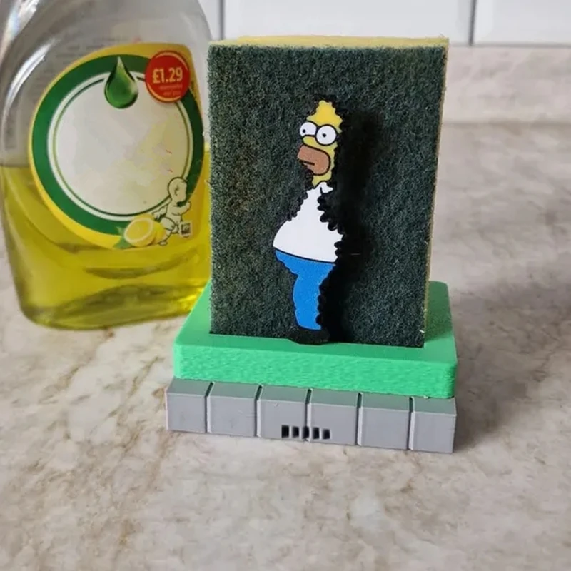 Homer Simpson Sponge Holder ,Funny Kitchen Storage Accessories