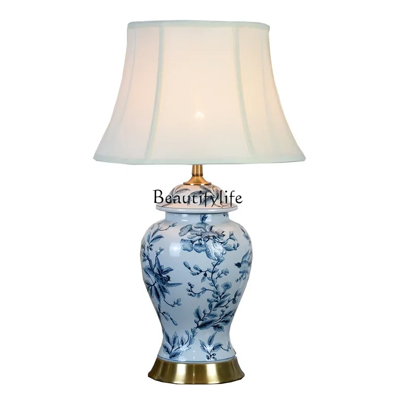

LJYNew Chinese classical retro ceramic table blue American living room bedroom bedside