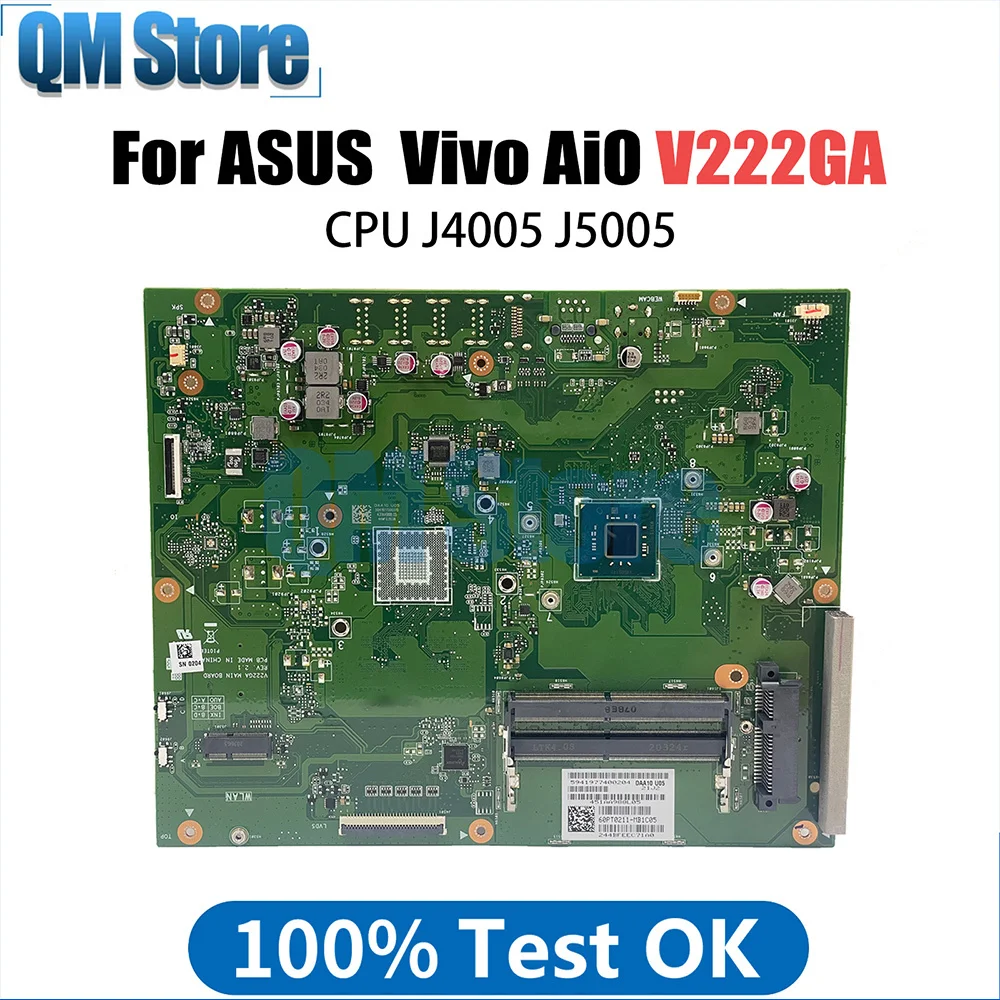 V222GA Notebook Motherboard For ASUS AIO Laptop Mainboard With CPU J4005 J5005 DDR4 100% Tested Fully OK