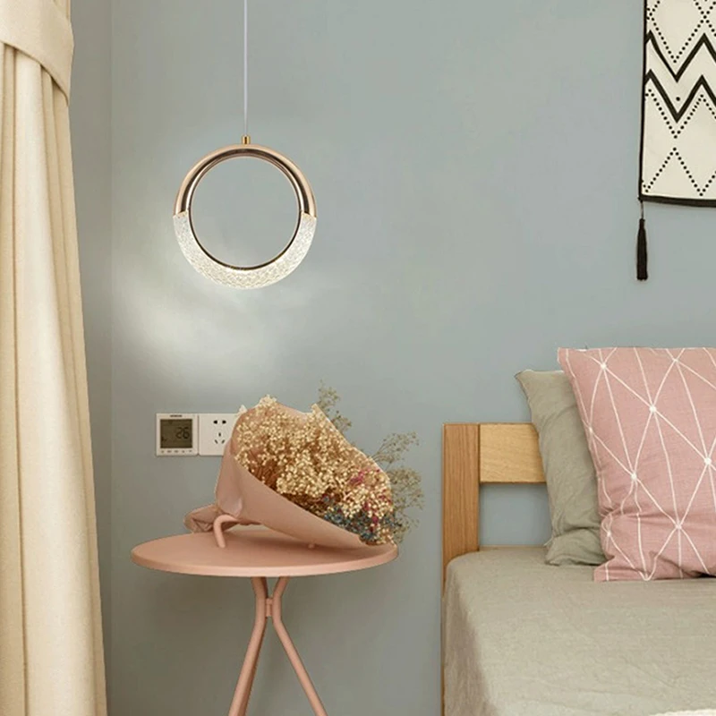 مصباح معلق دائري LED حديث مع سلك معلق قابل للتعديل يصل إلى 200 سم لتزيين المنزل في غرفة المعيشة وغرفة النوم. #4