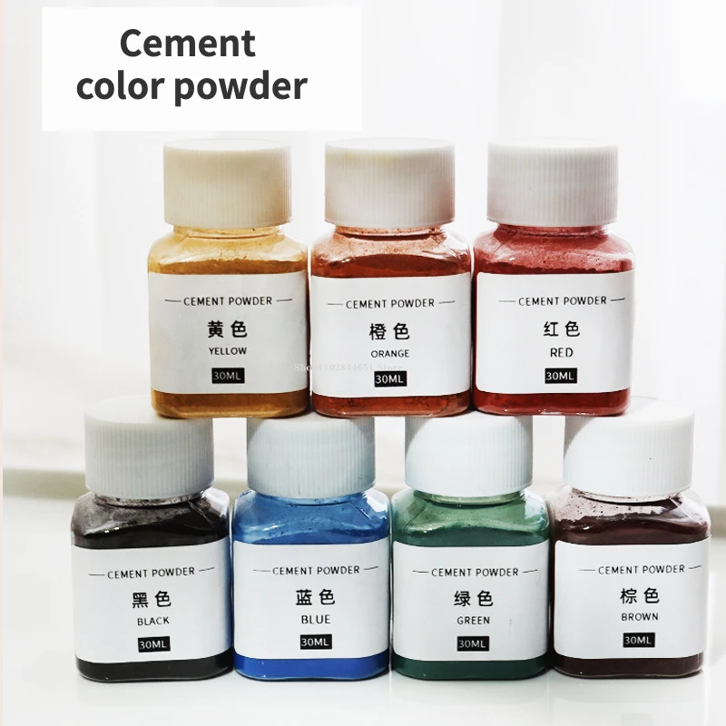 30ml/ Bottle Iron Oxide Pigment Cement Colour Mixing Powder Hand-Diy Aromatherapy Gypsum Cement Flower Pot Coloring Drawing Dye