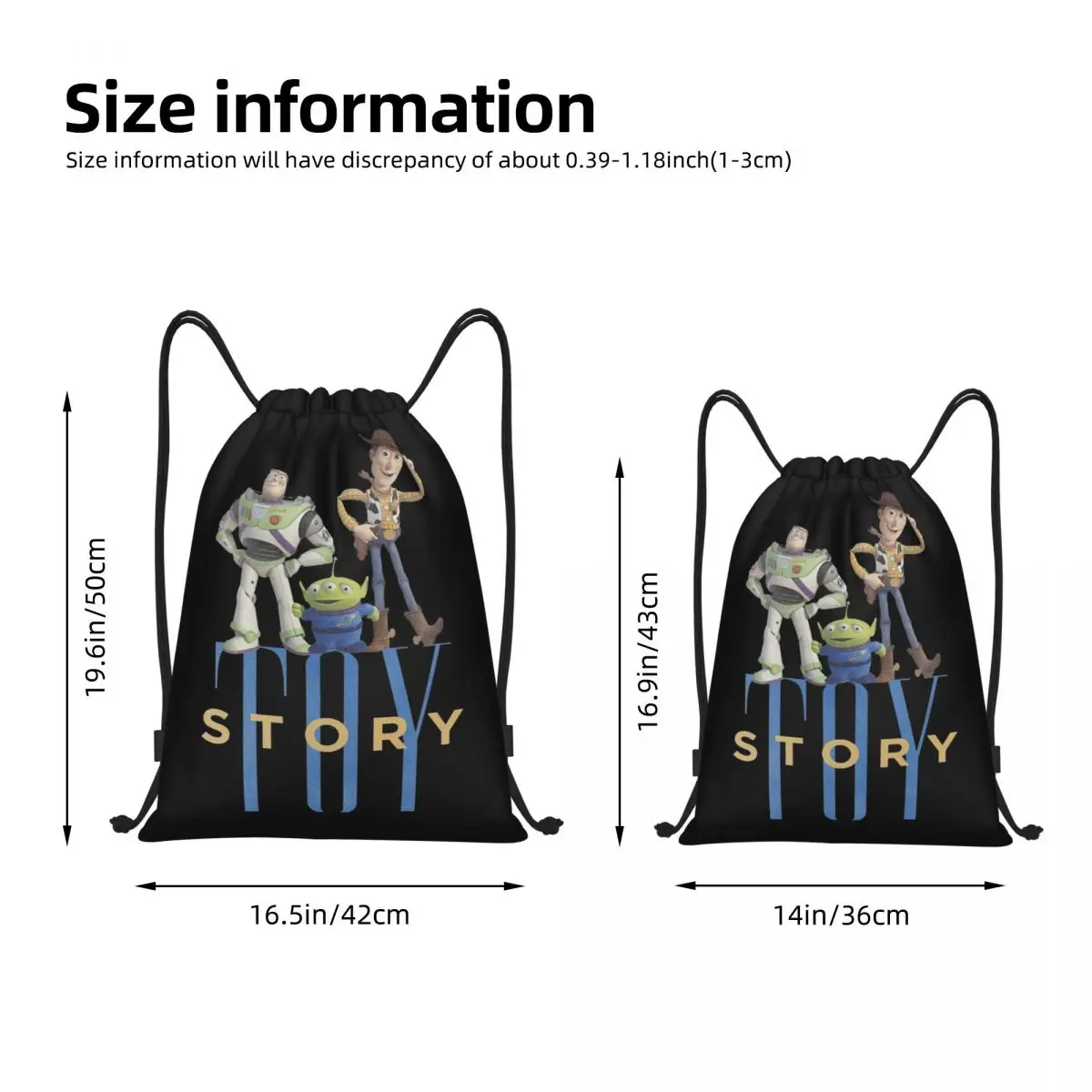 Toy Story Cartoon Kids Movies Drawstring Bags Sports Backpack Gym Sackpack Buzz Lightyear Woody String Bags for Exercise