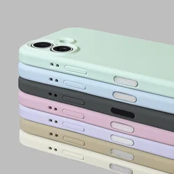 아이폰 16 프로 맥스 플러스에 대한 솔리드 컬러 액체 실리콘 전화 케이스 원래 활성 터치 카메라 버튼 피부 느낌 부드러운 매트 커버