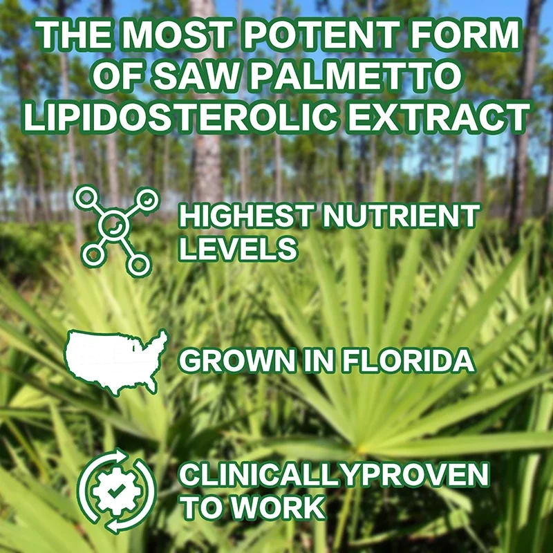 Saw Palmetto - Help Promote Prostate Health,Reduce Baldness and Thinning Hair & Regulate Hormonal Supplement - Image 4