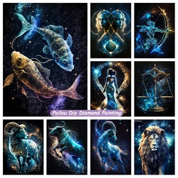 Astrology Set Zodiac Star Sign Diamond Art Painting Fish Pisces Virgo Libra Horoscipe 12 Constellation Embroidery Room Decor