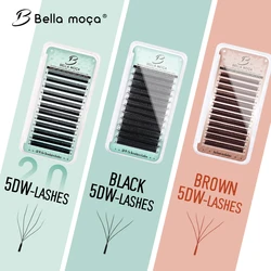 Bella moça 5DW /5DW2.0 Lashes 8-14mm D Curl 0.07 Black/Brown Natural Soft Lashes