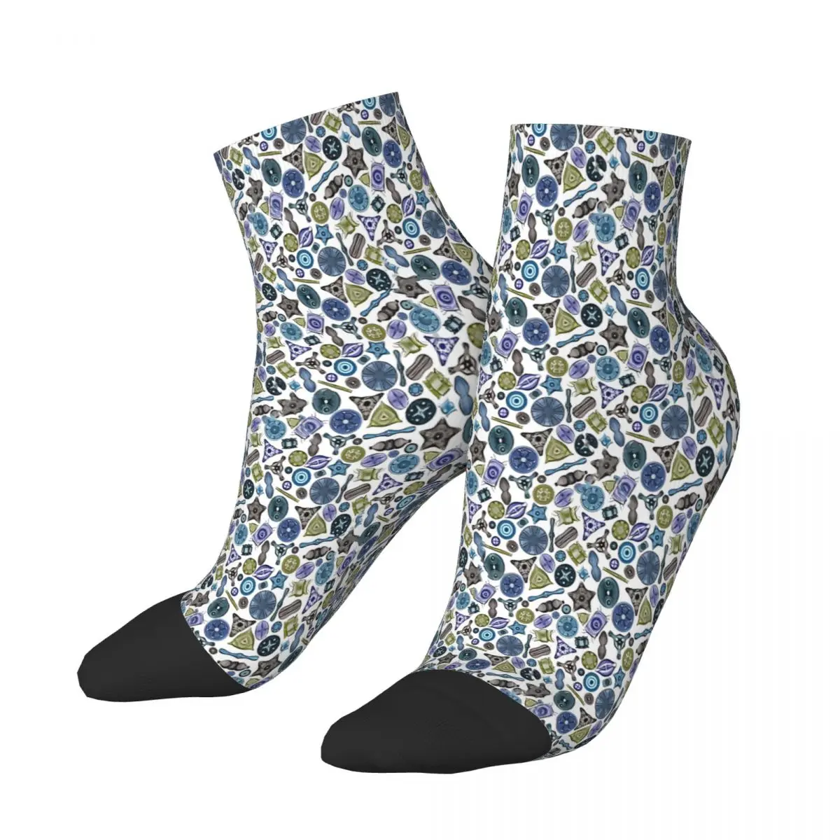 Ernst Haeckel Diatoms Tossed In Sea Hues Ankle Socks Male Mens Women Spring Stockings Polyester