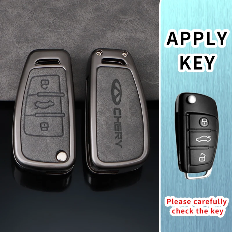 Leder-Autoschlüsselhülle für Chery ARRIZO7 E3 E5 A3 A5 Tiggo 2 3 5 3X Fulwin2 Eastar – Schutz und Zubehör – Detail 4
