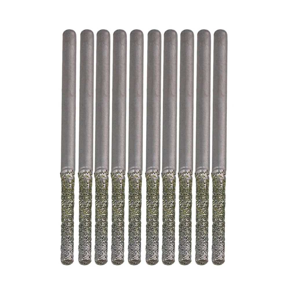 Boor Bitsdrill Bits Lapidair Zilver Staal 10 Stuks 2.35Mm Schacht 2Mm Gecoate Massieve Bits Diamant Edelstenen Boornaald Nieuw