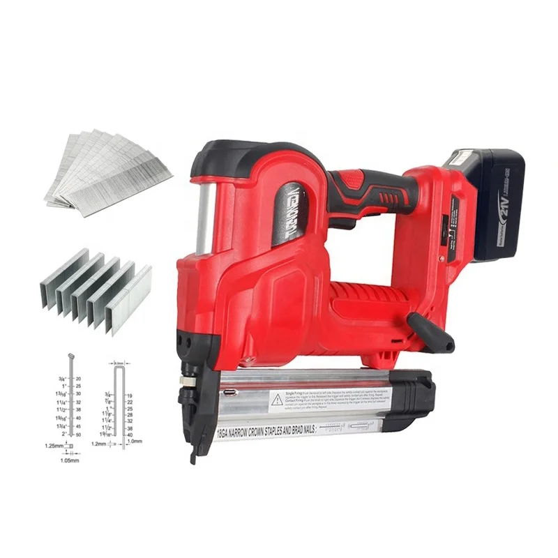 18V Air Compressed Cordless Electric Lithium Battery Power Nailer Brad Frame Nail Gun Stapler For Wood & Furniture Nailing Tools