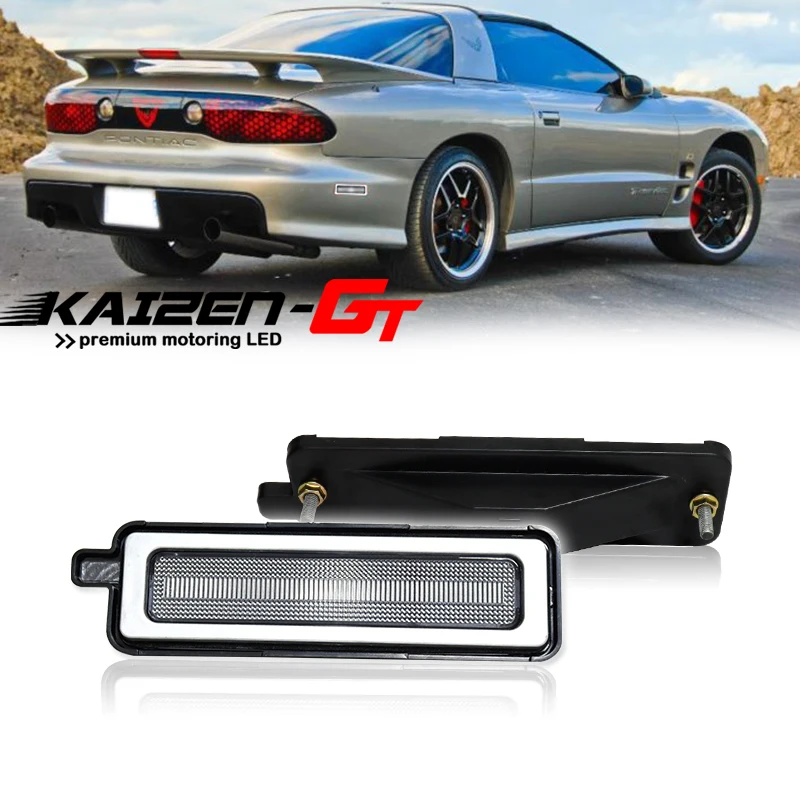 Car Rear Bumper Side Marker Turn Signal Light Cover Housings For 1982-1992 Pontiac Firebird Fender Flare Lights, No Bulb/Socket