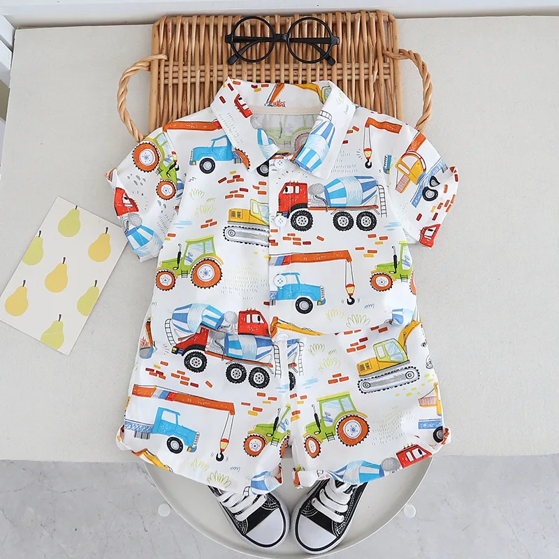 New Summer Baby Clothes Suit Children Boys Cartoon Shirt Shorts 2Pcs/Sets Kids Clothing Toddler Casual Costume Infant Tracksuits