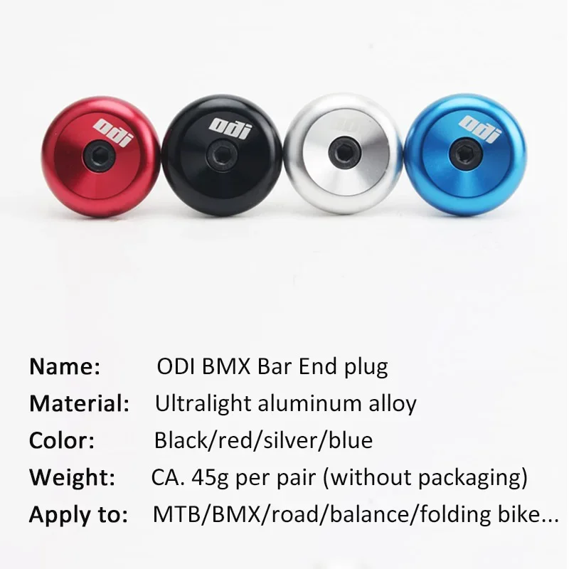 ODI Bicycle Grip Handle Bar End Cap Aluminium Alloy MTB Bike Handle Bar Grips Plugs Caps BMX Cycling Bike Grip Cover