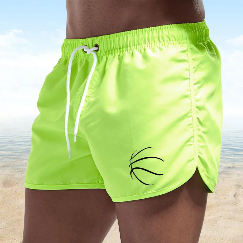 New men\'s swimwear casual shorts, fast breathable shorts, beach party swimwear, men\'s fitness and sports shorts