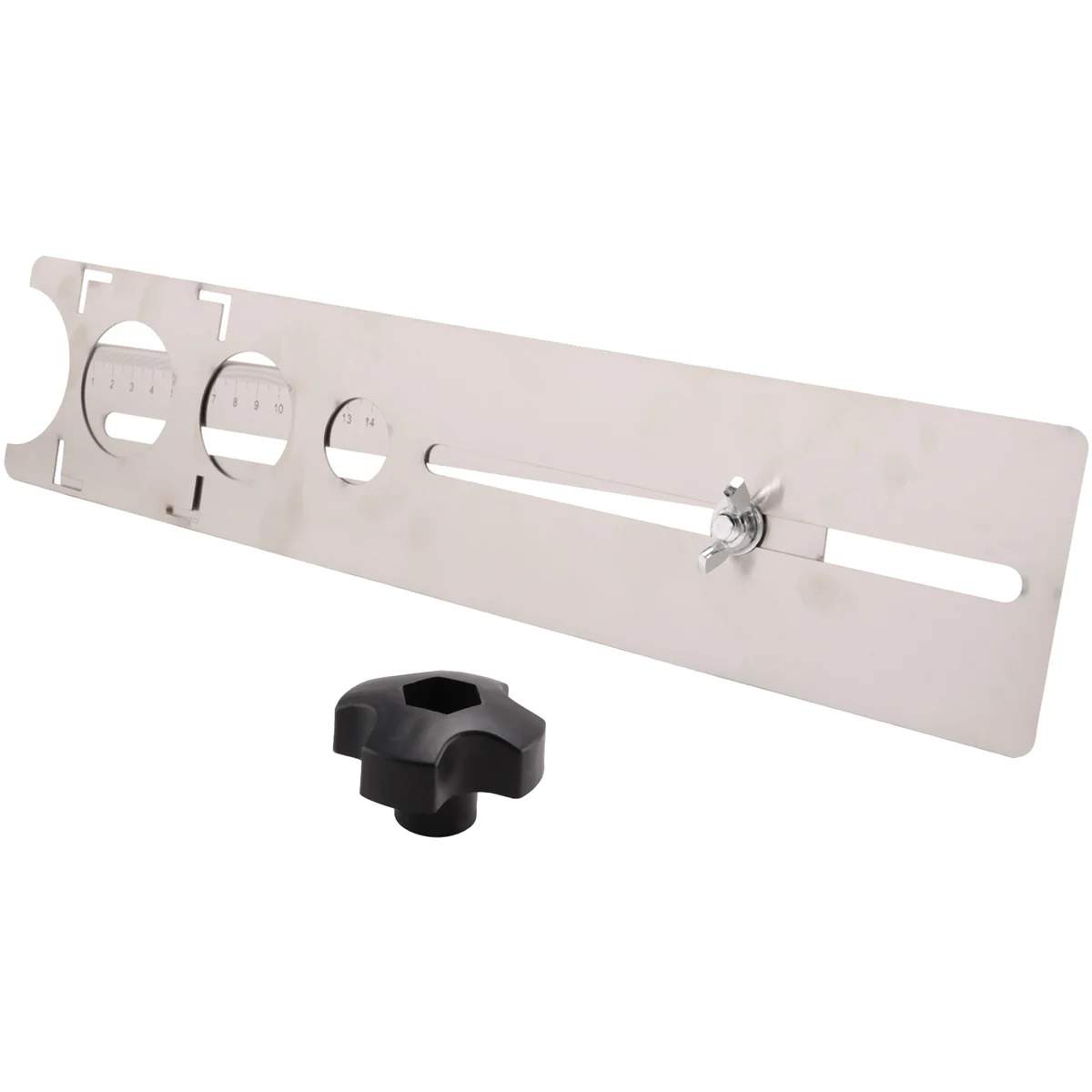 ABKM Multi-Functional Stainless Steel Ceramic Tile Hole Locator Ruler 360 degree Adjustable Punching Hand Measure Tools