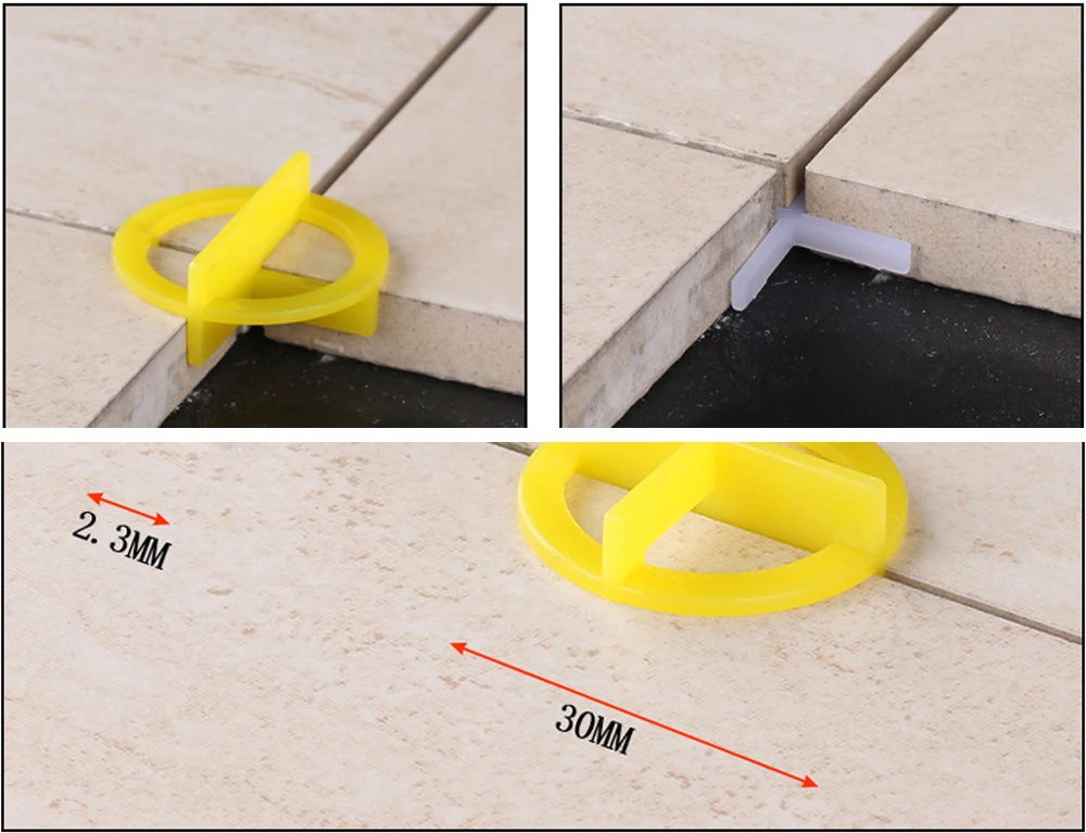 50/100Pcs Reusable Floor Wall Tile Leveling System Spacers Clips Wedge for Tiling Fixing Ceramic Gap Construction Tools Building