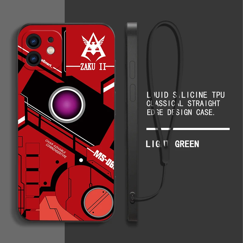 Mobile Suit Gundam Phone Case For Samsung Galaxy S23 S22 S21 S20 Ultra Plus FE S10 4G S9 S10E Note 20 10 Plus With Lanyard Cover