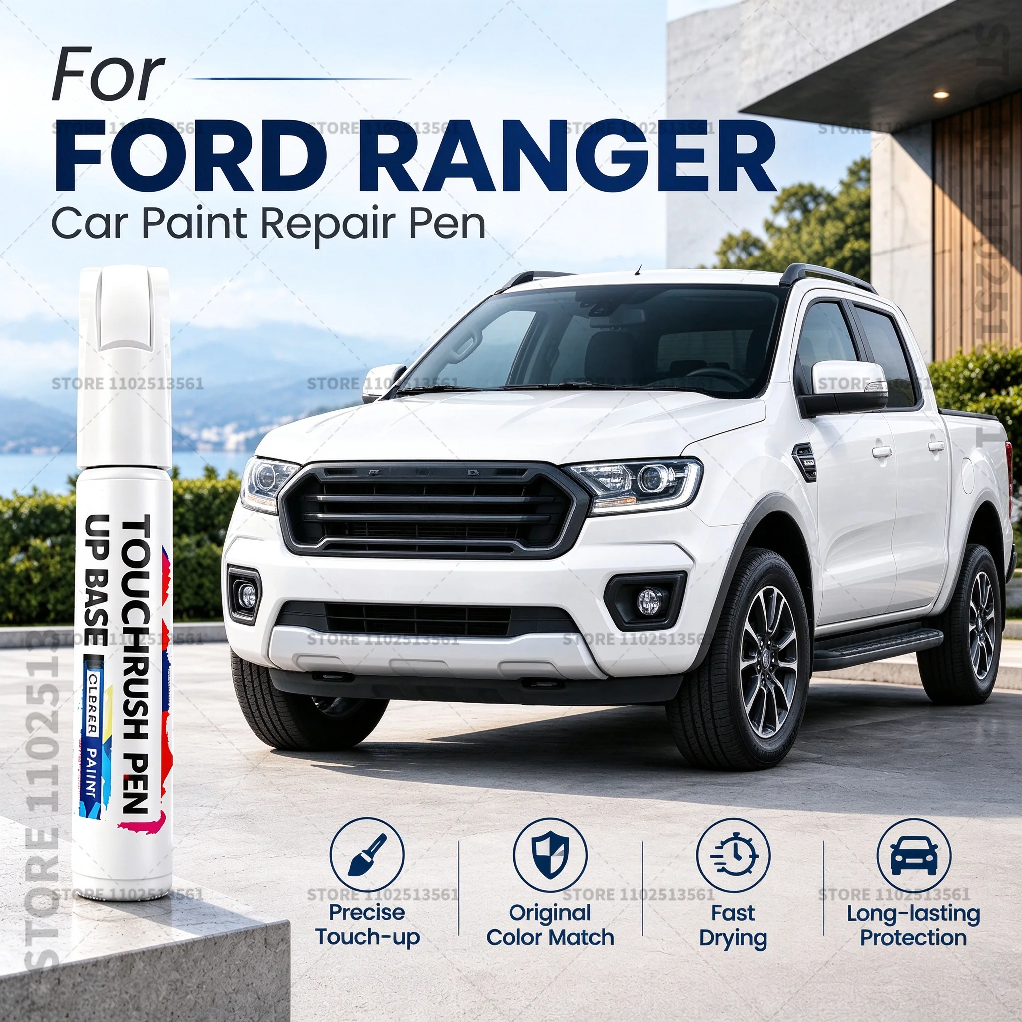 For Ford Ranger White Black Car Scratch Remover Paint Pen Touch Up Marker for Auto Body Repair Door Bumper Fender Accessories
