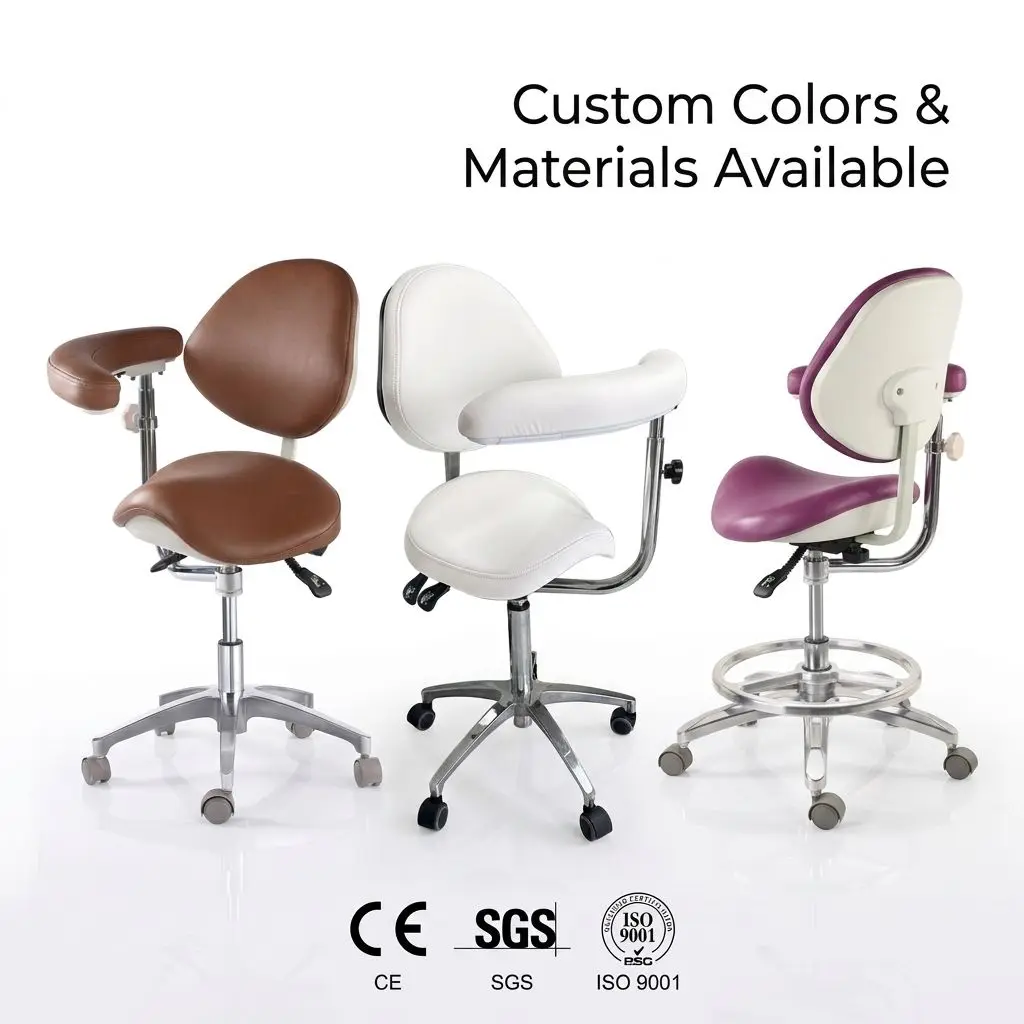 Medical Adjustable Height and Backrest Rotating Movable Modern Hospital Stool Saddle Chair
