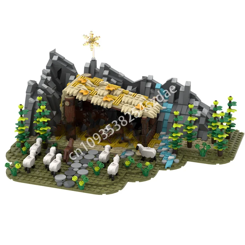 

1010 шт. MOC Рождественские сцены, строительные блоки, образовательные креативные коллекционные игрушки для взрослых, детская модель, рождественская игрушка в подарок