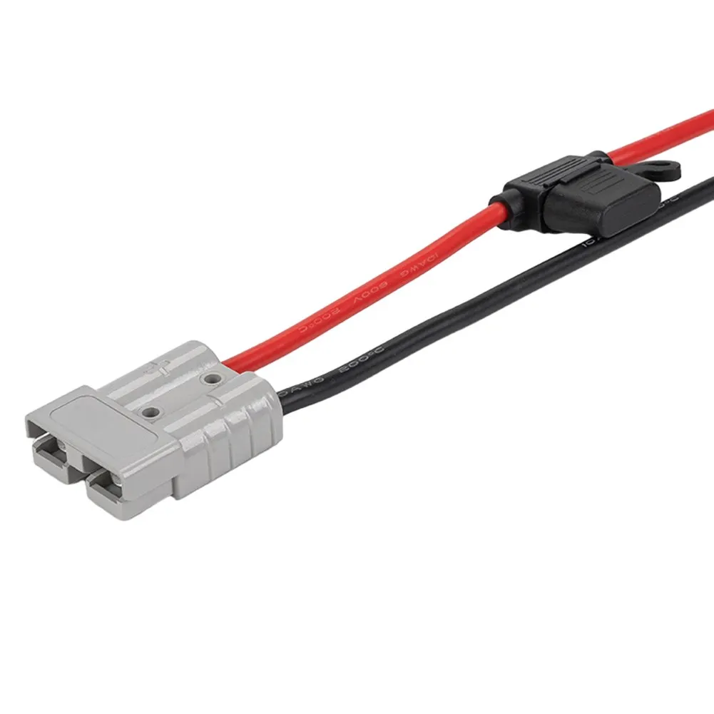 50Amp For Anderson 10AWG Double Cable Connector 300mm Length Fused Compatible with Battery Shunt Line for Vehicle Applications