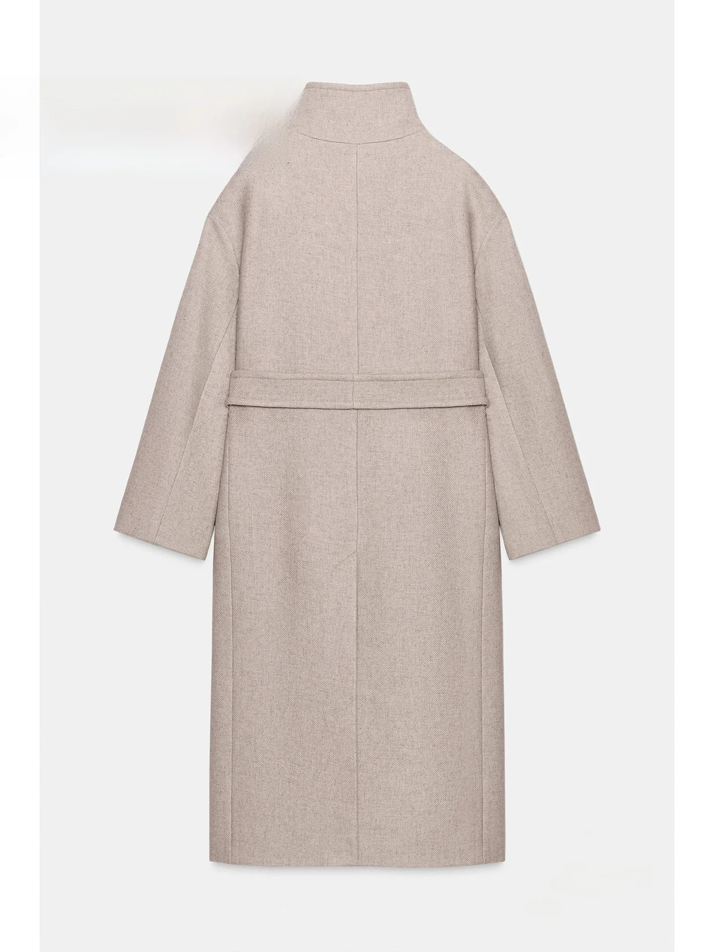 Lente 2026 Faionable Lange Wollen Jas Dames Losse Hoge Kraag Jaet Ele High-End Feel Double Breasted Pendelen Sle