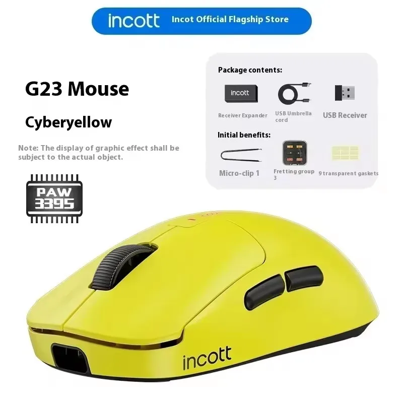 Imagem -02 - Pro Mouse sem Fio para Jogos G23 Ghero G24 Modo Duplo 8k Paw3950 Carregamento Rápido Hot Swap Ratos Ergonômicos pc Gamer Presentes Incott-g23