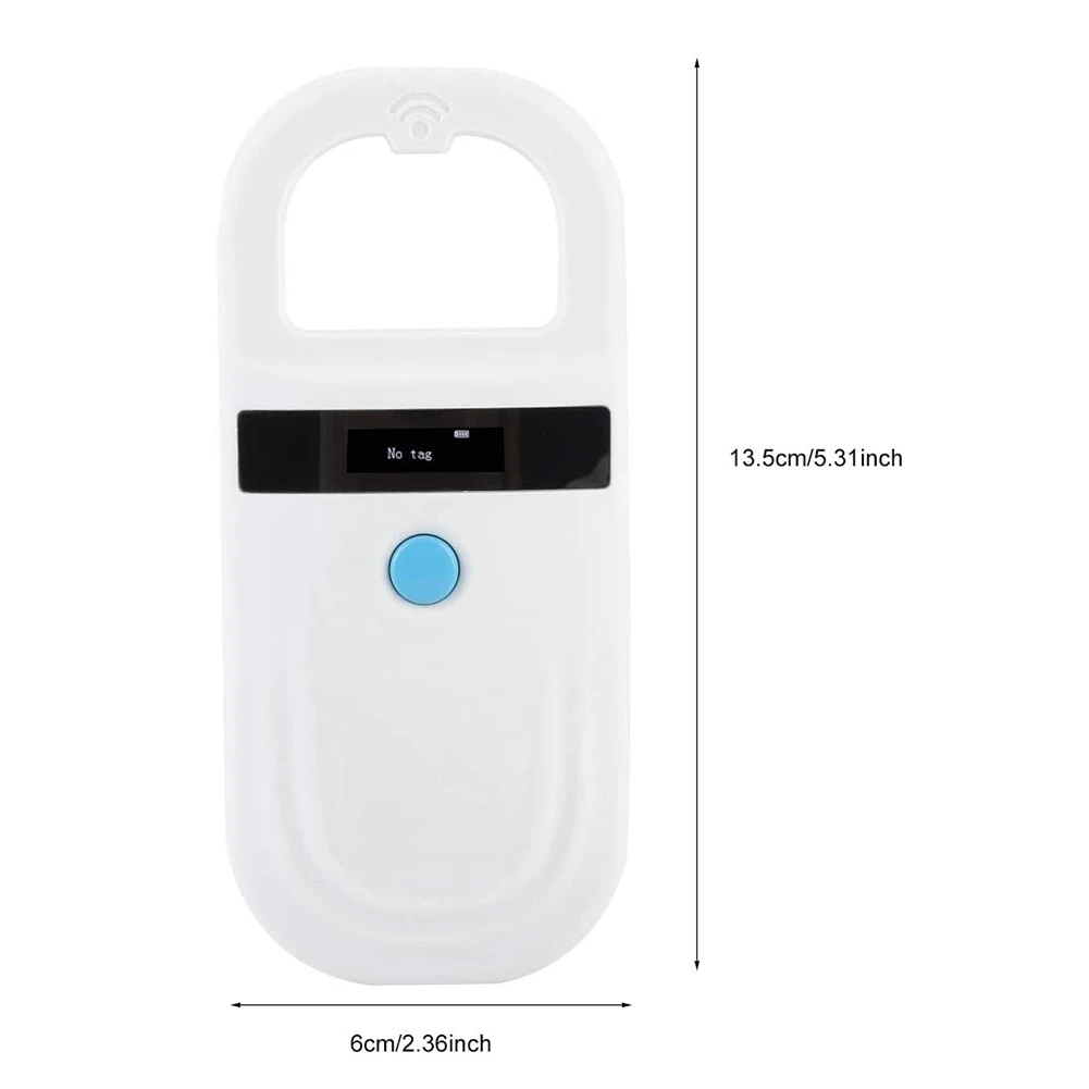 Reader RFID 134.2Khz, Pet ID Scanner with 0.91 Inch High Brightness OLED Display for Animal Tracking