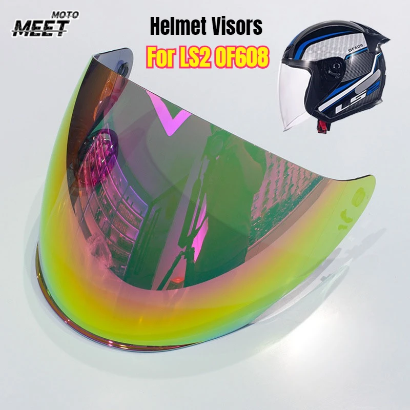 

For LS2 OF608 Original Helmet Lens Half Helmet Visors Electroplated Lens HD Day and Night Universal Helmet Accessories
