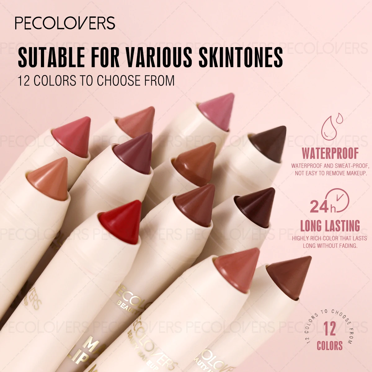 1 stuks matte lipliner en lippenstift, krijtpuntontwerp, hoge kleurweergave, matte textuur niet-plakkerig, voor alle soorten, perfecte cadeaus