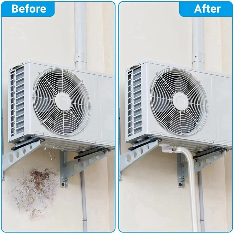 A25F-10Ft Air Conditioner Drain Hose 3/5 Inch Portable AC Drain Hose Connector Universal Air Conditioner Drain Pipe Tool Kit