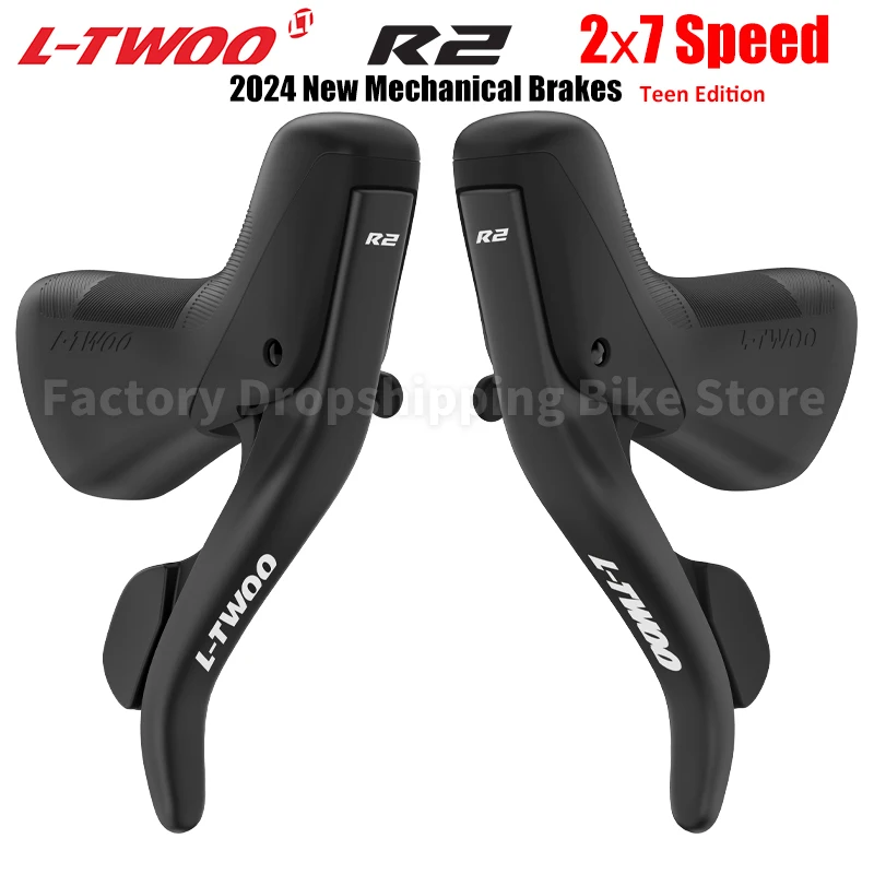 LTWOO-Road Bike Aluminium Shifter, Freio Mecânico, Alavancas de Controle Duplo, Peças originais da bicicleta, Teen Edition, Novo, R2, 1x7, 2x7 Velocidade