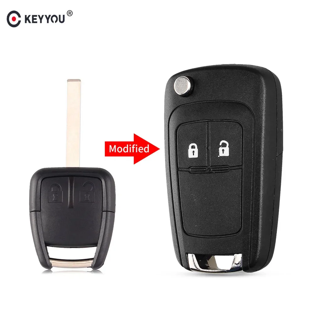 KEYYOU Shell chiave di ricambio per Chevrolet Epica Lova 2 pulsanti Flip pieghevole modificato coperchio custodia chiave auto remota con lama HU100