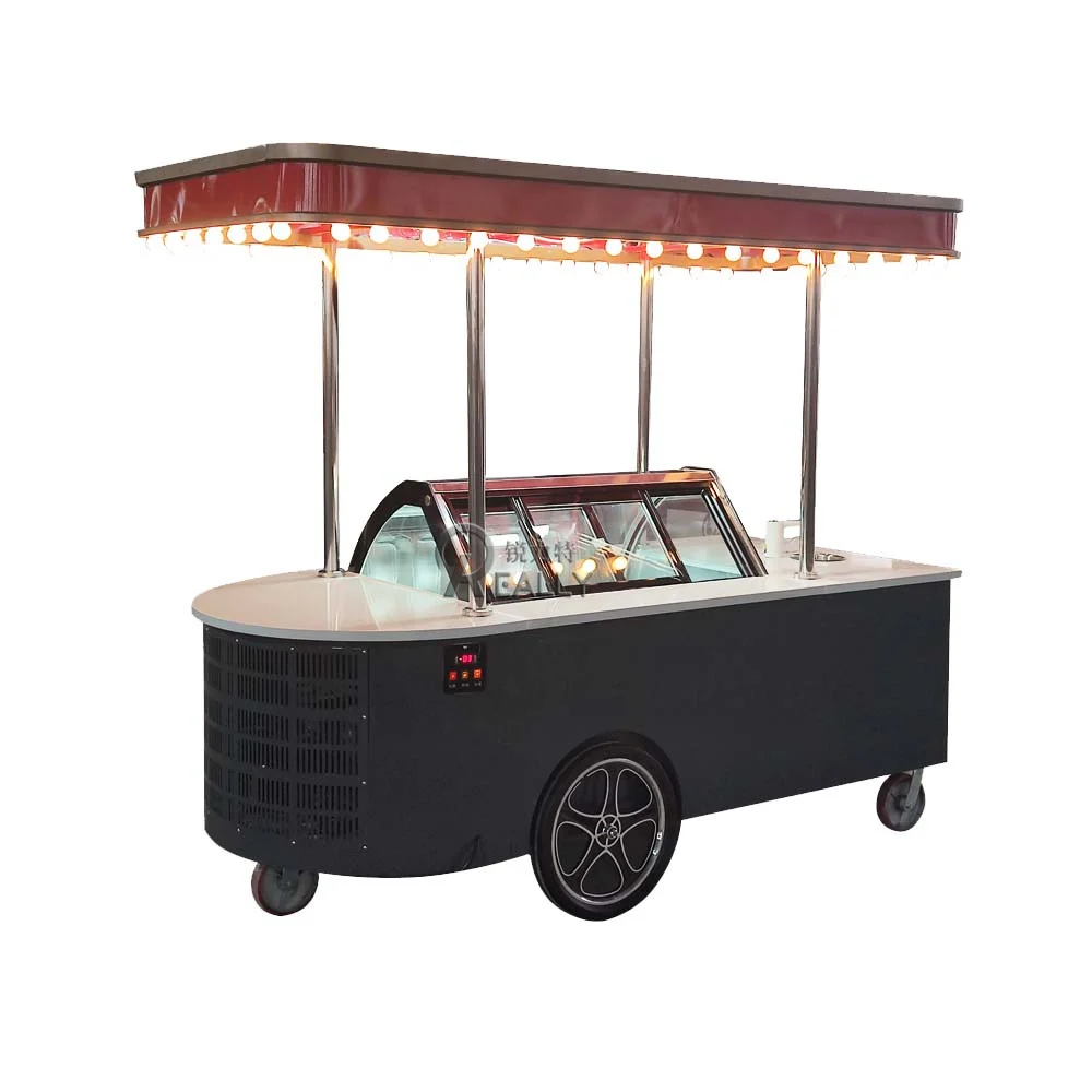 2023 أنابيل للتخصيص الآيس كريم مقطورة المجمدة عرض خزانة عربة سميكة قطع الزبادي خزانة التجارية