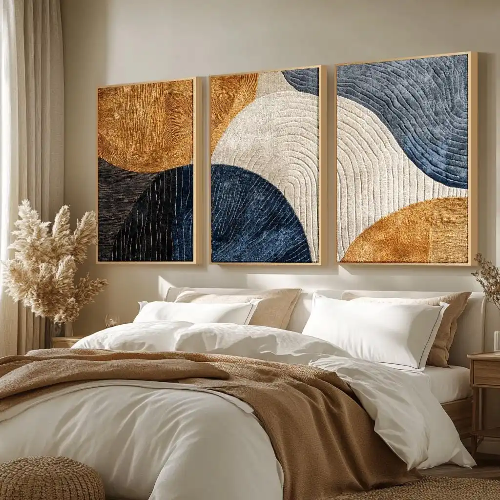 3pcs/Set Japandi Triptych Canvas Art Poster Nature Wall Decor Modern Artpiece Canvas Poster Abstract Canvas Art for Office Decor