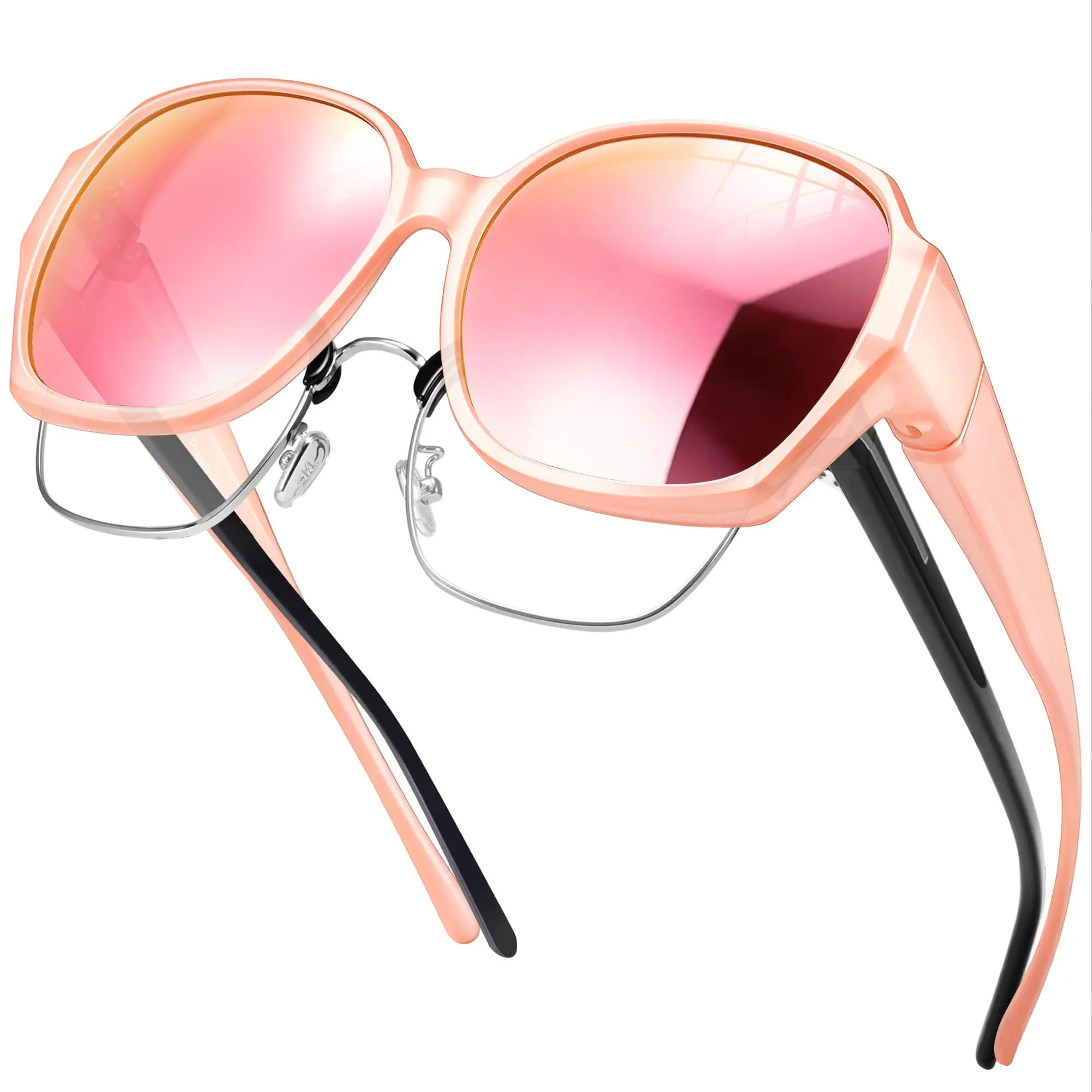1 Pcs Polarized Fit Over Sunglasses, Extra Large Square UV400 Shades for Women Over Glasses