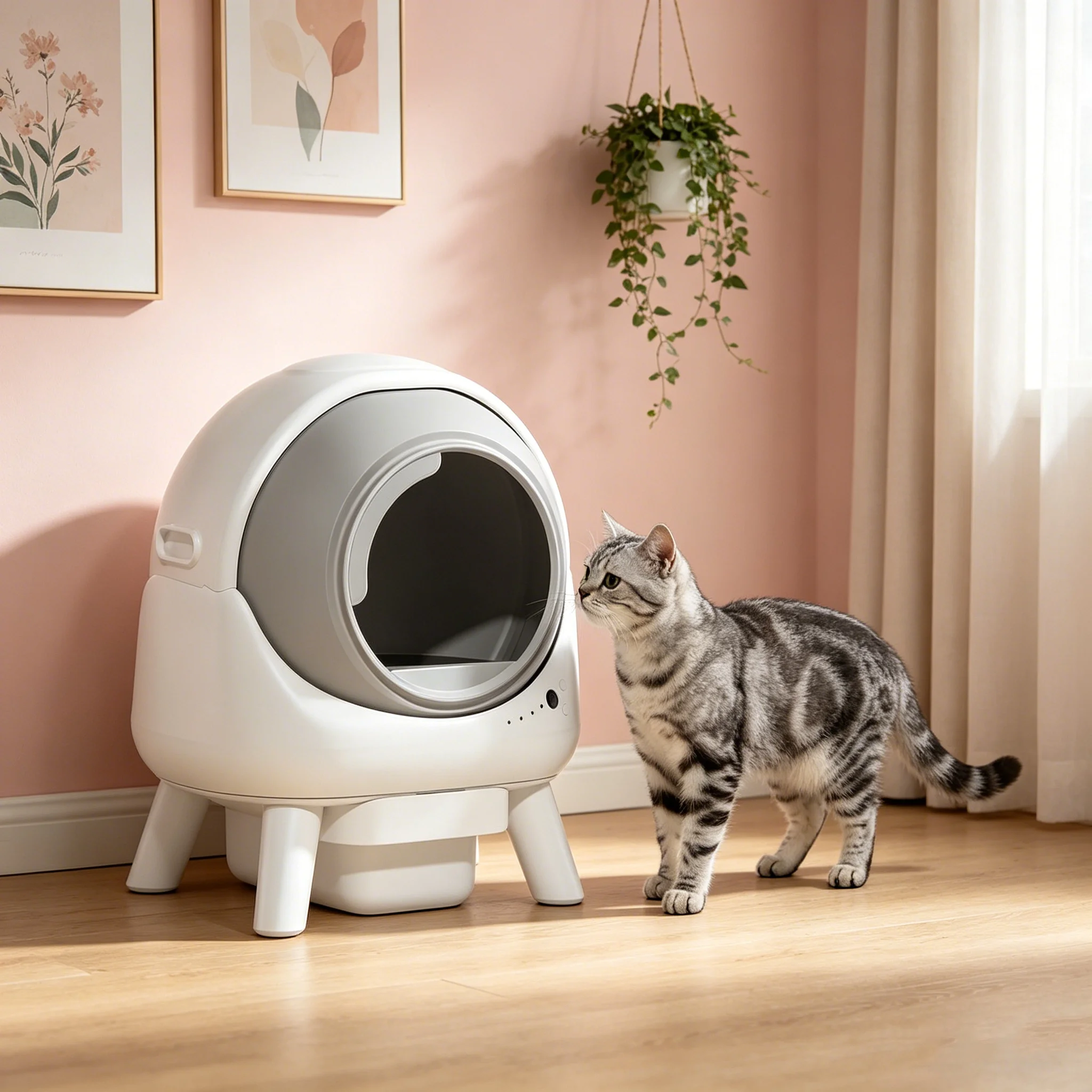 High Quality All-in-One Smart Cat Litter Box Auto-Roll Scooping and Monitoring Cat Health Easy Clean