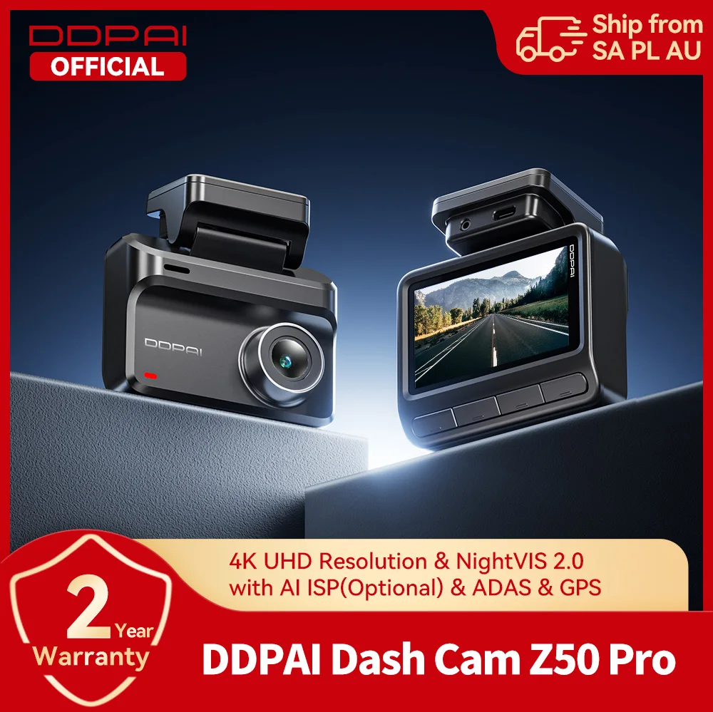 2025 New DDPAI Dash Cam Z50 Pro 4K Car DVR Night Vision 5GHz Wi-Fi GPS ADAS 24h Parking mode Support Front and Rear Camera