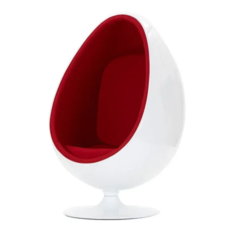 Jishi Furniture Pointed Ball Chair Simplified Circular Leisure Lounge Chair Modern Fiberglass Rotating Fabric Sofa Chair