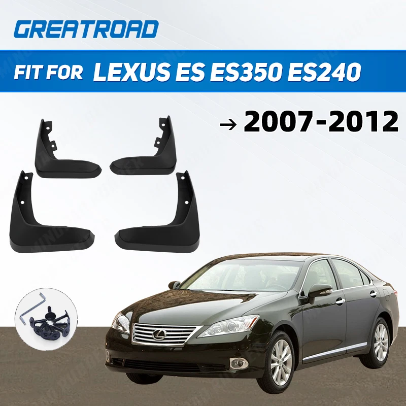 For Lexus ES ES350 ES240 2007-2012 Mudflaps Splash Guards Front Rear Mud Flap Mudguards Fender 2008 2009 2010 2011 Set Mud Flaps 