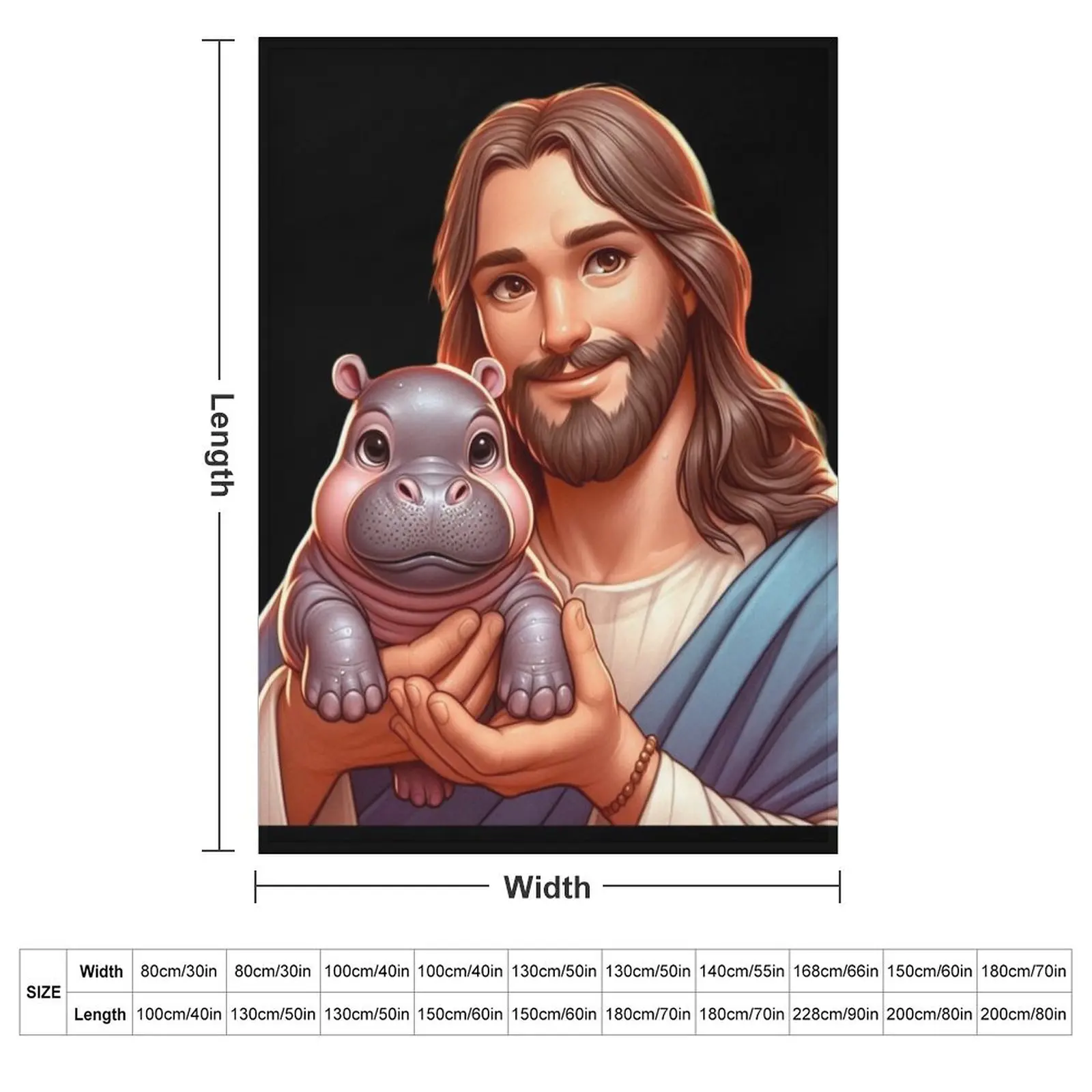 Jesus Carrying Moo Deng Throw Blanket warm winter Bed covers Soft Big Flannels Comforter Blankets
