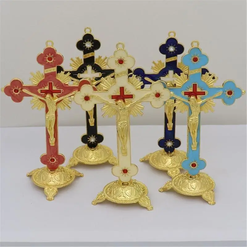 Catholic Symbol Statue Crucifix Pendant Desktop Decoration Ornament X3UC