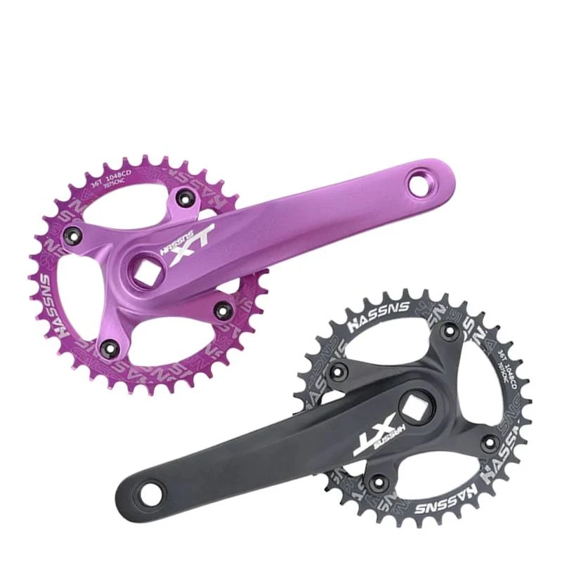 AliExpress NONE HASSNS XT Crankset Bicycle Cranks Square Crank Mtb 104 Bcd Mountain Bike Connecting Rods 170MM 32/34/36/38/40/42/44/46/48/50/52T