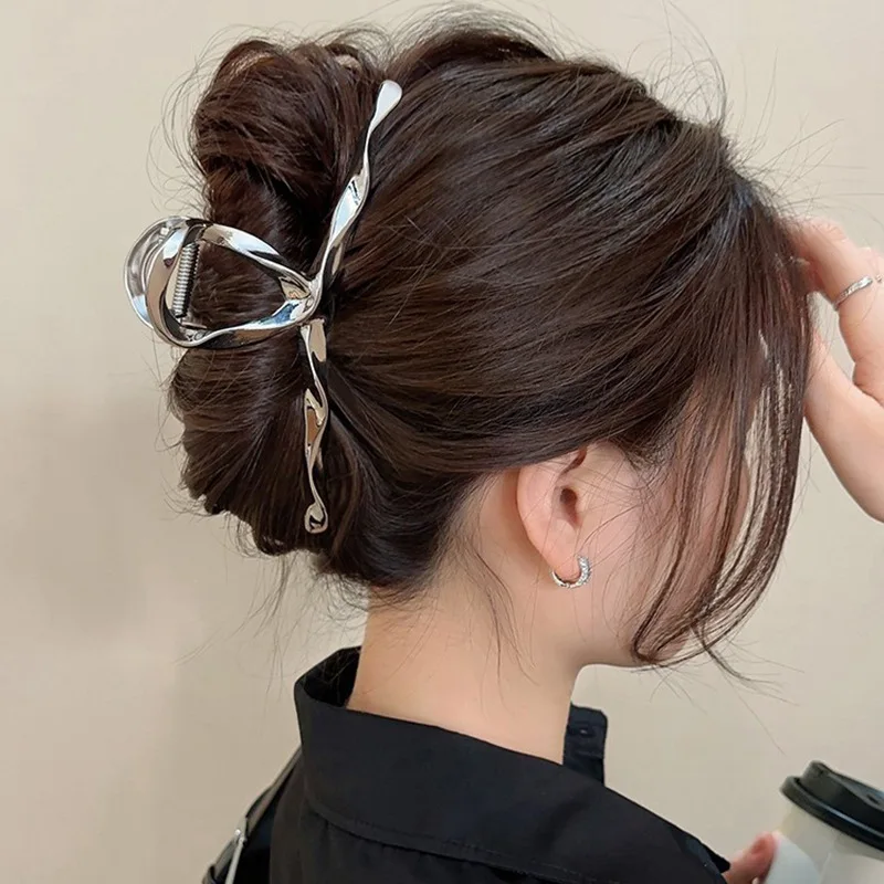 Pinces à cheveux géométriques en métal, épingles à cheveux en forme de crabe, Barrettes à la mode pour femmes et filles, pince queue de cheval coréenne, accessoires pour cheveux