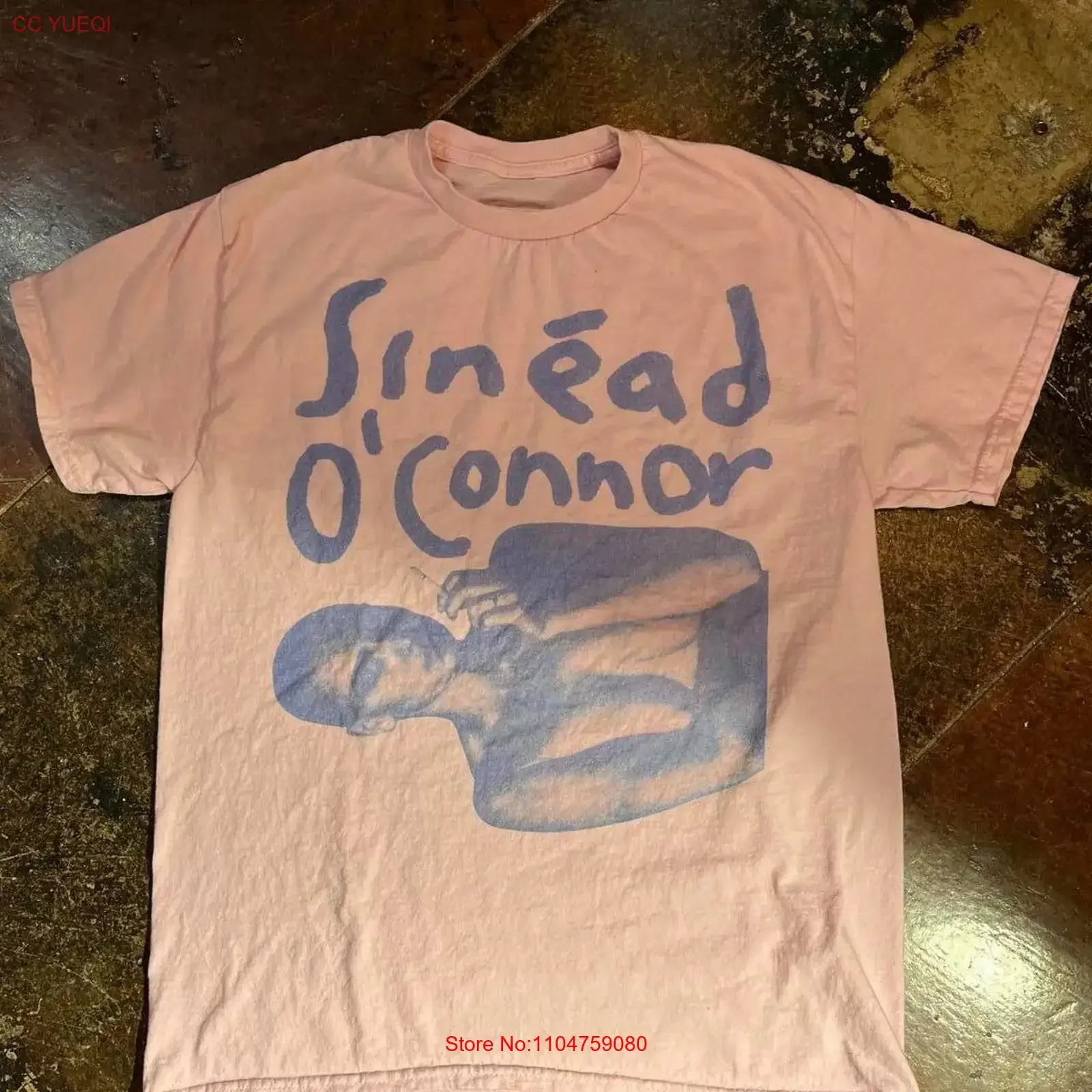 Vintage style Sinead O' Connor rock concert short sleeve white shirt KV35794 vintage Washed homme Unisex streetwear Stylish